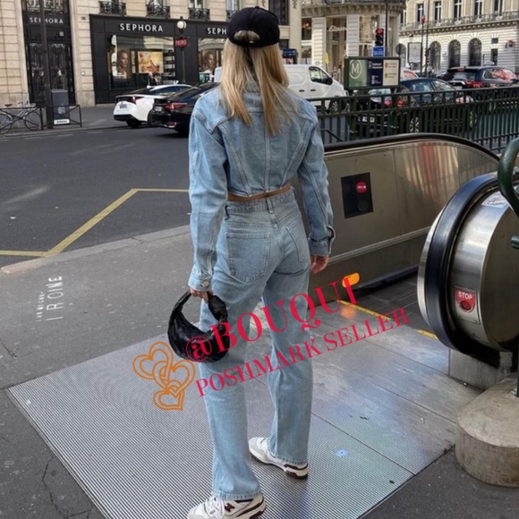 BLOGGERS FAV ZARA LONG SLEEVES CROPPED DENIM JEANS JACKET - Picture 11 of 15